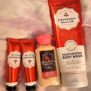 Bath and Body Works Strawberry Pound Cake set
